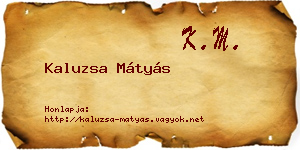 Kaluzsa Mátyás névjegykártya