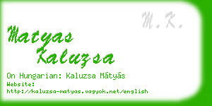 matyas kaluzsa business card